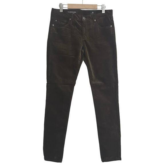 AG Adriano Goldschmied Women's The Legging Ankle Velvet Pants Brown 27 NWOT - Picture 1 of 9